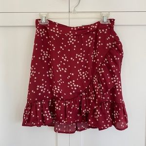 American Threads Satin Red Stars Skirt
